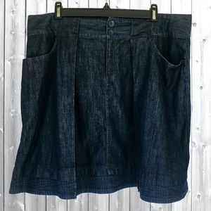 Calvin Klein Pleated Denim Mini Skirt Size 16